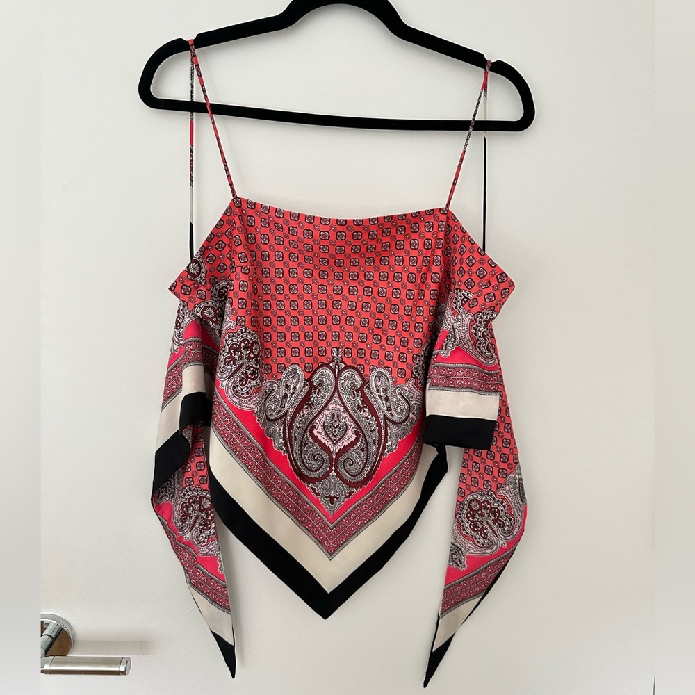 Zara Pink Print Scarf Shirt